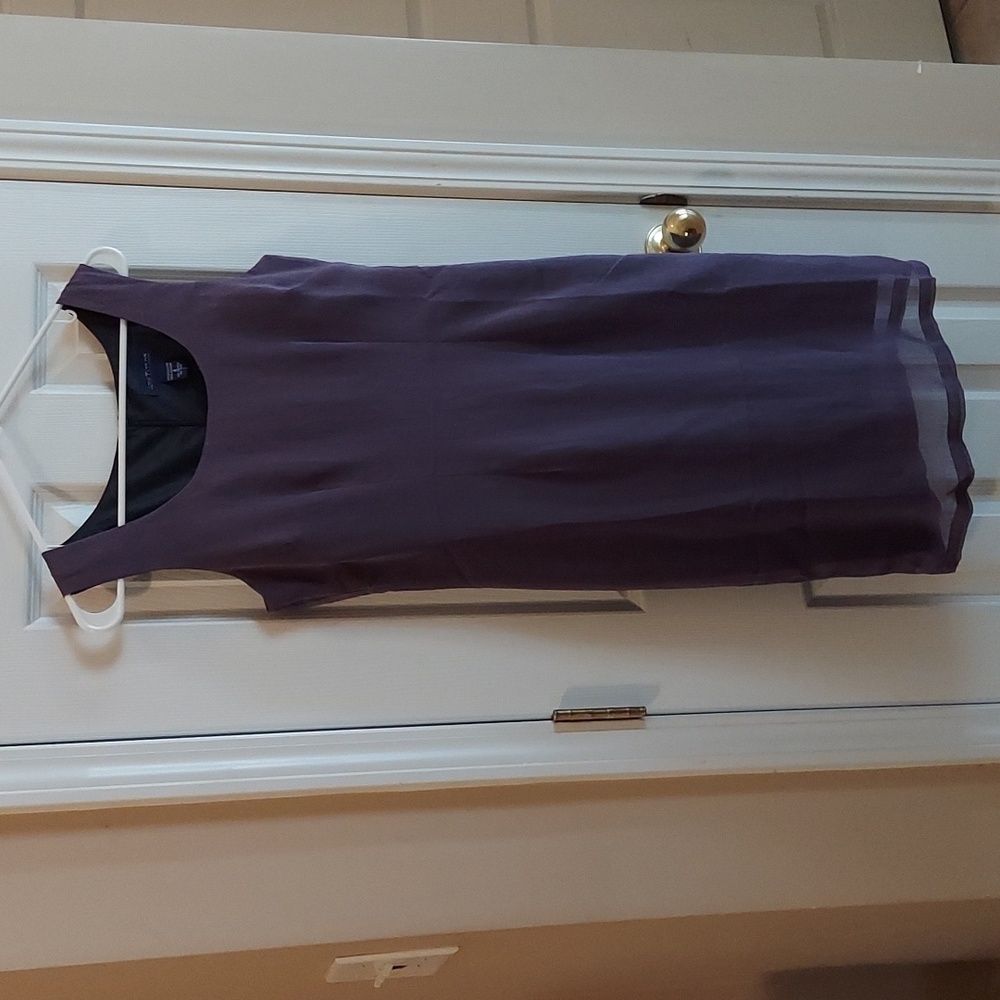 Ann Taylor Crepe de Chin Sheath Dress Lined Sleeveless Sz 2 Plum Purple NWT $159